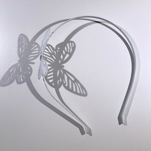 White Sparkly Butterfly Headband!